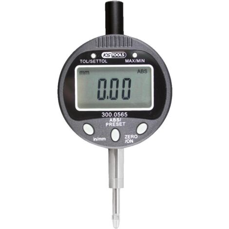 Kstools – Comparateur à cadran digital 0-10 mm – Précision +/- 0,02 mm – Grand affichage LCD – Acier inoxydable durable