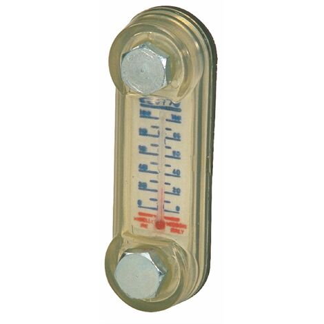 Indicatore di livello con termometro in plastica interasse 76mm filetti M10