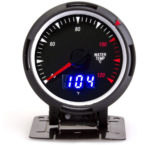 Indicatore di temperatura dell'acqua da 2,5 pollici Display LCD per misuratore di temperatura 40-120 ℃ Universale per auto DC12V