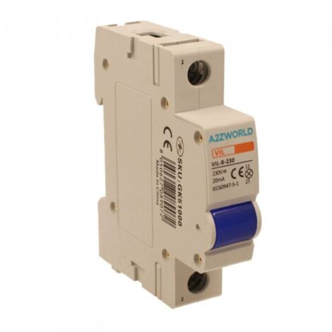 Indicatore Luminoso Modulare Blu 1P 1M AC 230V IP20 IEC60947-5-1 VIL
