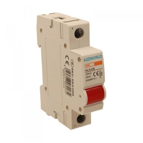 Indicatore Luminoso Modulare Rosso 1P 1M AC 230V IP20 IEC60947-5-1 VIL