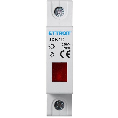 Indicatore luminoso segnalazione LED luce rosso 230V occupa 1 modulo DIN Ettroit JXB1D-16