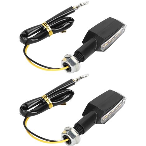 Indicatori di direzione per moto, chip di illuminazione a doppia faccia Coppia di sostituzione della lampada lampeggiante a guscio nero impermeabile a risparmio energetico per moto Ducati