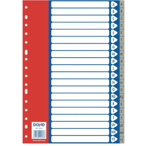 ÍNDICES POLIPROPILENO A-Z (20 POSICIONES)-GRIS FOLIO 227X315 DOHE 90456