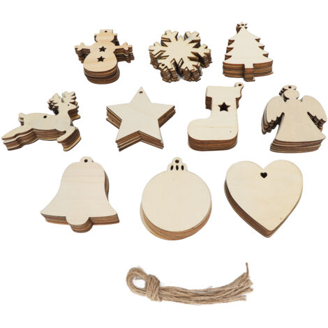 Individuell gestaltbare Weihnachtsornamente aus Holz – Deko-Set für Zuhause und den Weihnachtsbaum