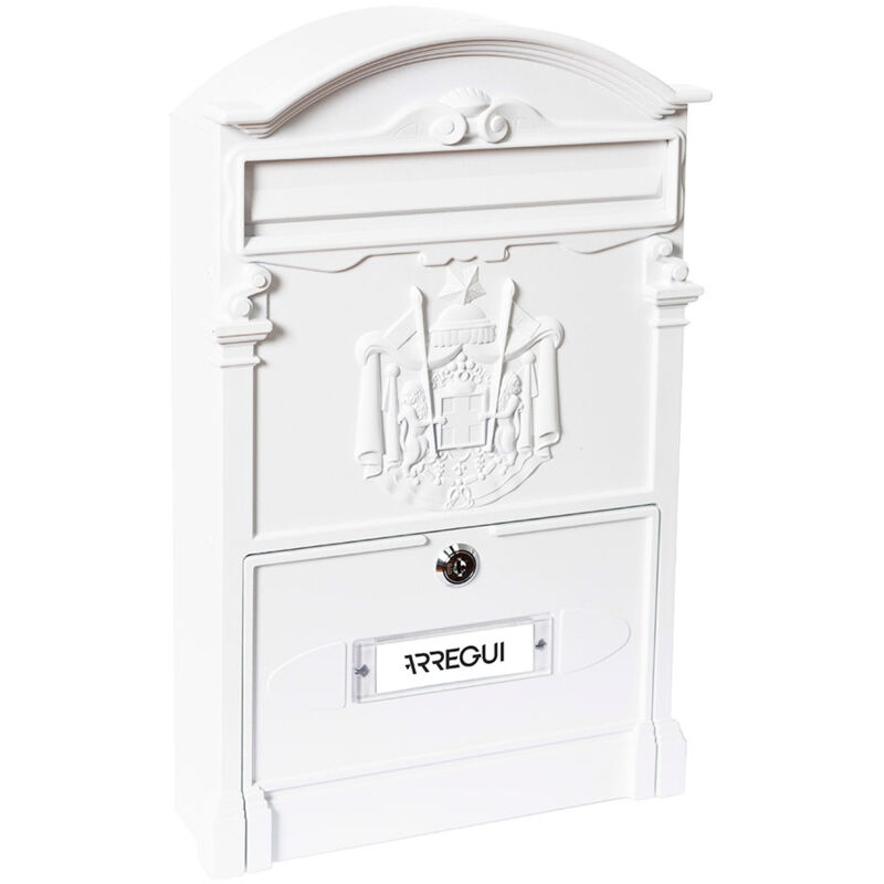 Individuelle Außenbriefkasten Mittel, Residencia, Aluminium, Weiß, 26 x 9 x 42 cm