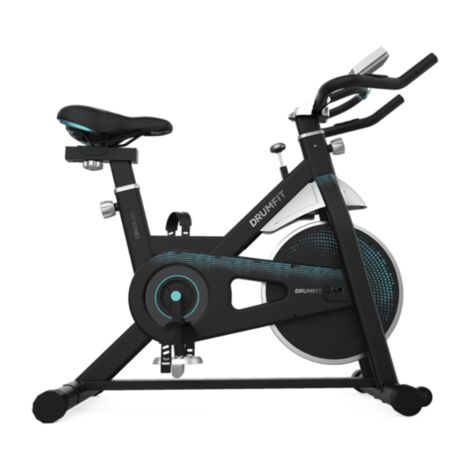 Indoor-Bike mit 13-kg-Schwungrad, manuellem Widerstand, Sportlenker und -sattel, LCD-Display, Herzfrequenzsensor und Notbremse.