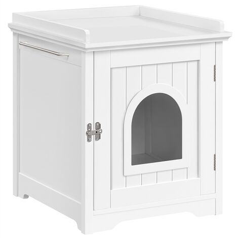 main image of "Indoor Cat Litter Box Furniture Enclosure,48x53x57.5cm,White"