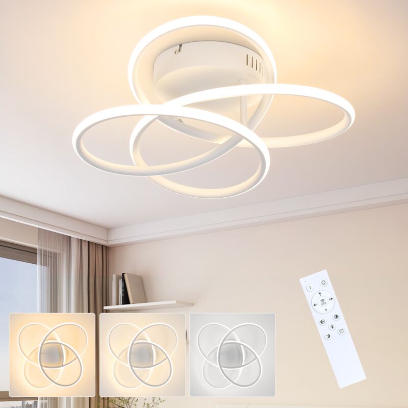 Gbly - Plafonnier led pour couloir - Noir Lampe de couloir Design moderne Dimmable avec télécommande en forme de papillon 36 cm Métal 44 w Éclairage