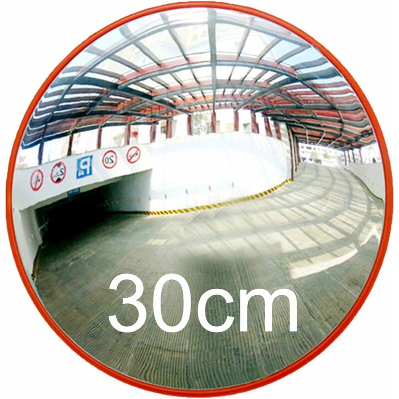 Indoor Convex Mirror 30cm 12 inch Traffic Road Mirror Security Curved Mirror Polycarbonate for Shops Store Parking Workshop Supermarket Wide Angle