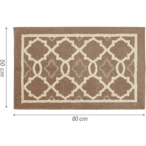 Indoor Doormat, Modern Absorbent, Machine Washable, Non-Slip, Hallway/Back Door Mat (50 x 80 cm, Beige)