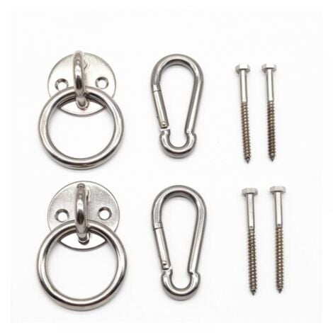 Indoor Hammock Hanging Kit with Carabiner Hooks and Stainless Steel Screws