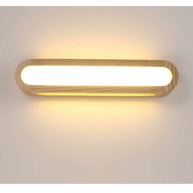 Indoor led Wall Light, Dimmable Wood Wall Lamp led Wall Light for Living Room Bedroom Stairs Corridor Bathroom (45CM)