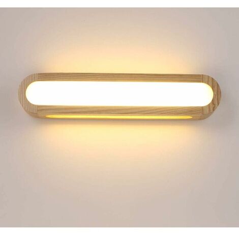 Indoor LED Wall Light, Dimmable Wood Wall Lamp LED Wall Light for Living Room Bedroom Stairs Corridor Bathroom (45CM)