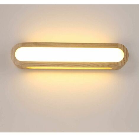 Indoor LED Wall Light, Dimmable Wood Wall Lamp LED Wall Light for Living Room Bedroom Stairs Hallway Bathroom (45CM)
