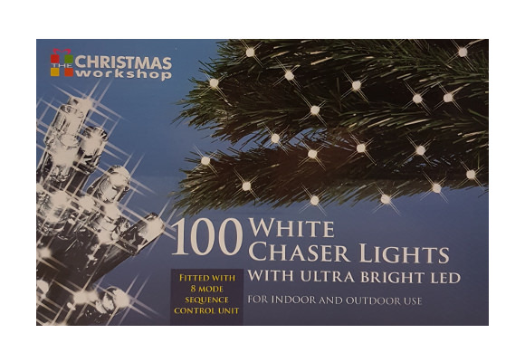 Indoor/Outdoor 100 LED Warm White Chaser Lights with Sequencer
