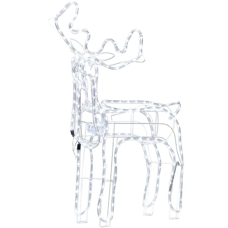 Beliani Outdoor Decoration LED INNNES Reindeer 94 cm White, White