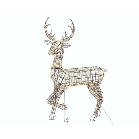 Indoor Outdoor LED Christmas Decoration Reindeer LED Lights Metal Black Mahlatti