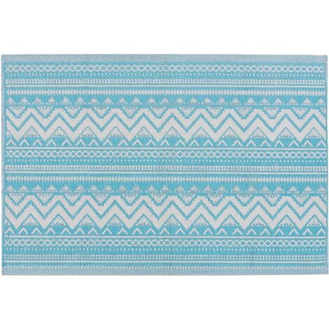 Indoor Outdoor Patio Area Rug 120 x 180 cm Turquoise Synthetic Weave Nagpur