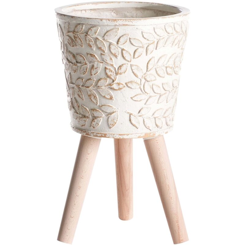 Beliani - Indoor Outdoor Plant Pot Distressed Vintage Style Off-white Aliartos
