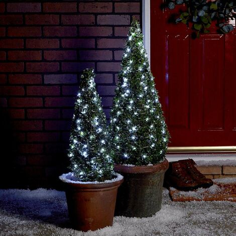Indoor & Outdoor Silver Firefly Wire Battery Fairy Lights with Timer, 200 White LEDs, 20m