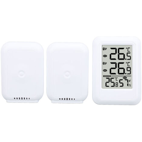 Indoor Outdoor Thermometer Time Display Alarm Calendar Function Digital Wireless Thermometer for Home Factory Office