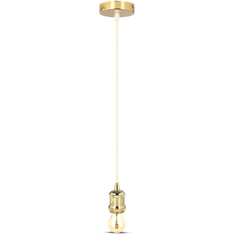 VT3844 High-Quality E27 Metal Pendant Light Holder - Matt Gold (VT-7555) - size Small - color Brown - Brown - V-tac