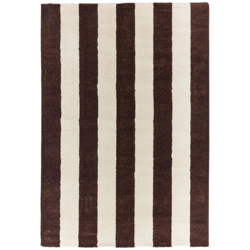 Sweeek Indoor Rug With Brown And White Stripes 120x160cm - Pablo