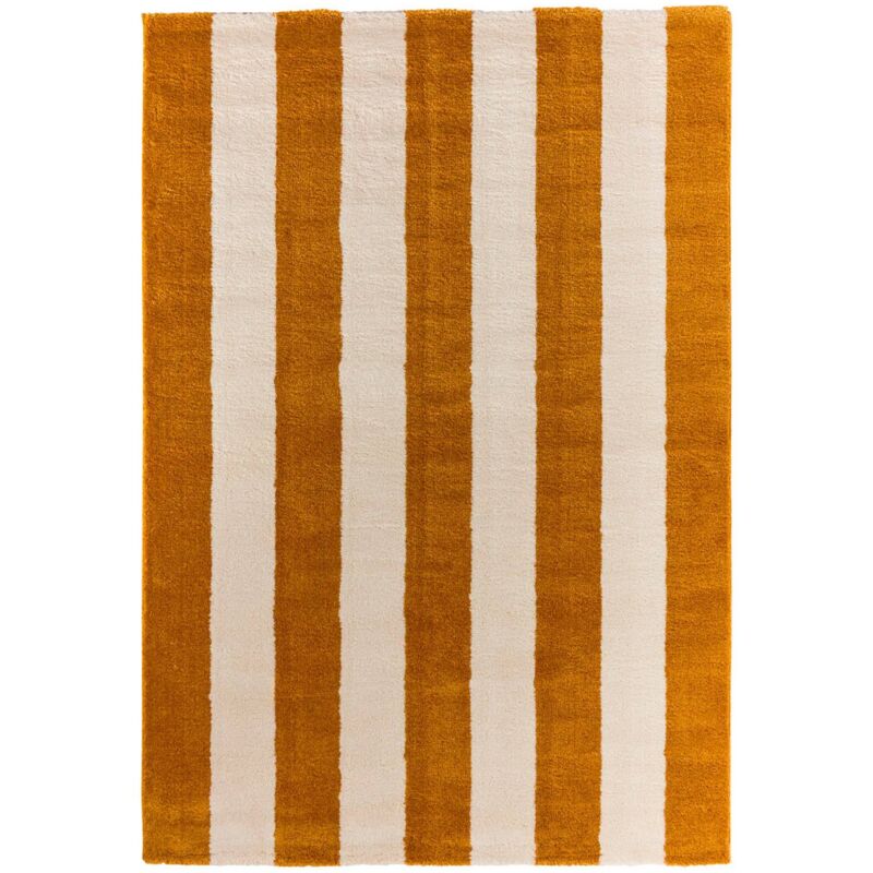Sweeek Indoor Rug With Ochre And White Stripes 80x140cm - Pablo