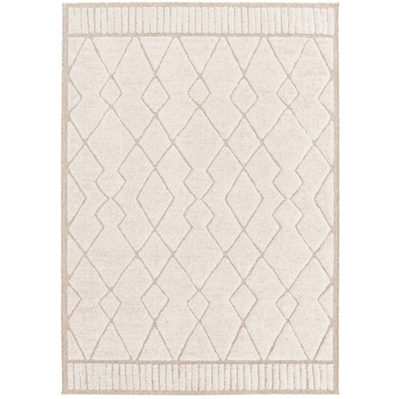 Sweeek - Indoor Teppich Mit Ethnischem Berbermuster, Beige Und Cremefarben - 80 X 150 Cm