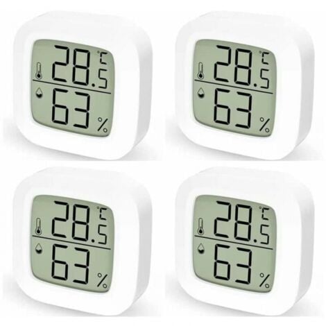 Indoor Thermometer Home Set of 4 Digital Thermometer Hygrometer, Digital Thermometer for Bedroom