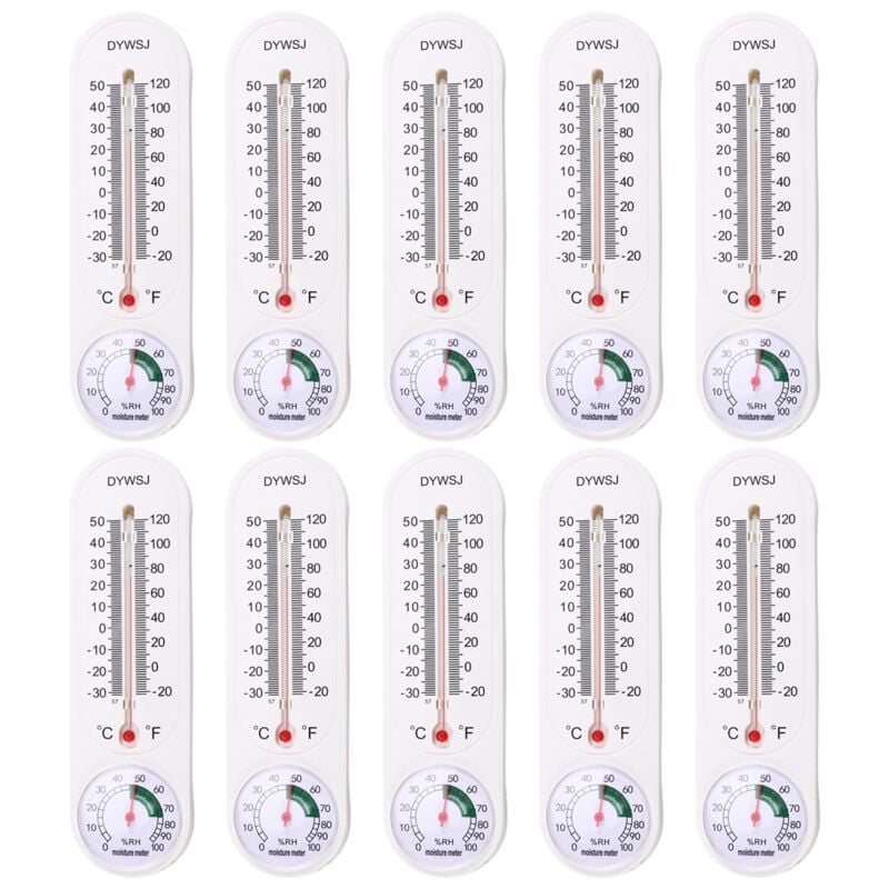 Image of Indoor Thermometer Hygrometer Zeiger Wand Vertikale Rote Wasser Lange Weiße Bar Hängen