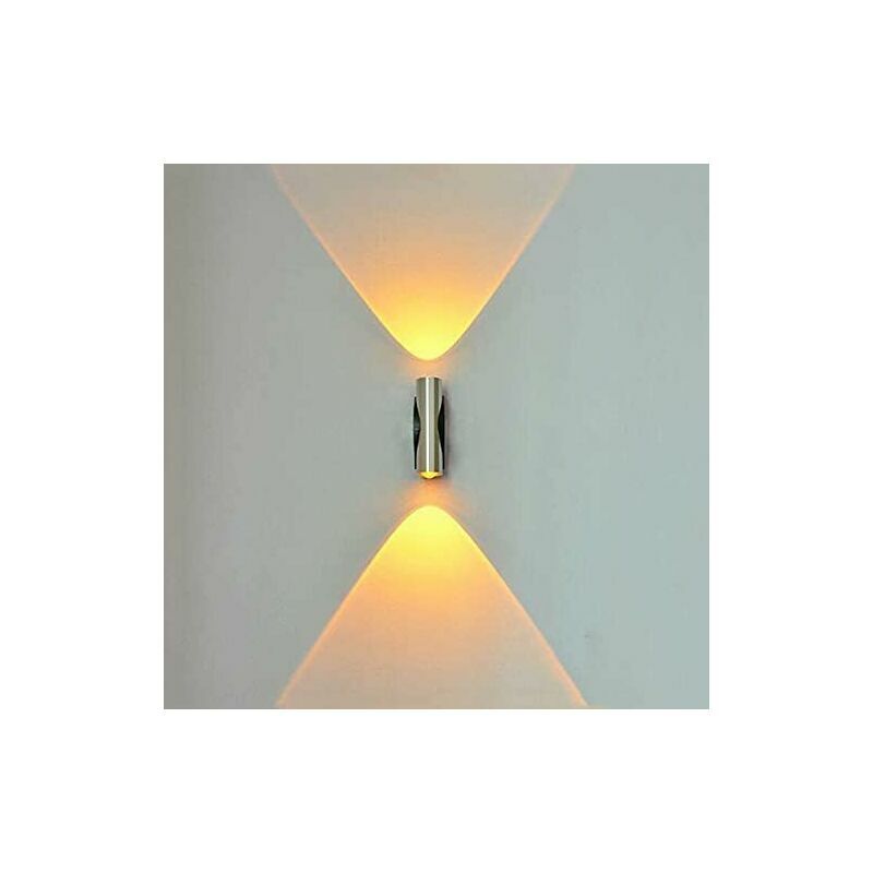 Indoor Wall Light led Wall Lamp, 2W Up Down Modern Aluminum Light Fixture for Indoor Hallway Living Room Public Service Garage atmosphere (Warm White)