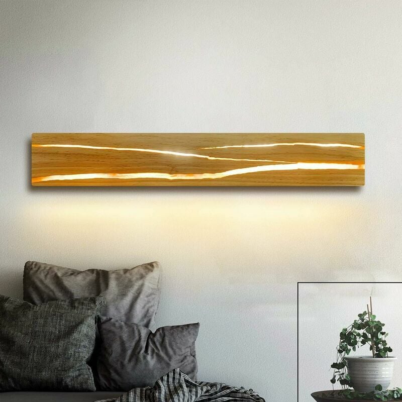 Indoor Wall Light Wooden Bedroom Wall Lamp - 3000K Warm White led 12W Rotatable Corridor Night Lamp with Switch Indoor Lighting for Bar Staircase