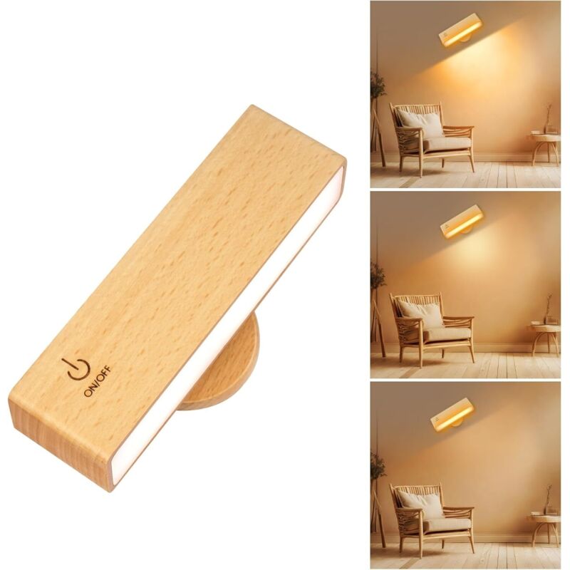 Image of Indoor Wall Light, Wooden Wireless Wall&hellip;