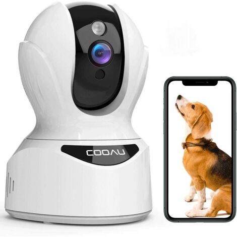 Indoor Wireless Security Camera, COOAU 1080P Home WiFi Surveillance IP Dome Cameras PTZ, Night Vision, Motion Tracking, 2-Way Audio, Arbeiten mit Alexa, Cloud/SD-Speicher