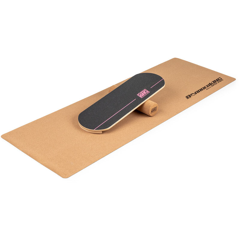 

Boarderk - Indoorboard Classic Tabla de equilibro + Esterilla + Rodillo Madera/Corcho Roja