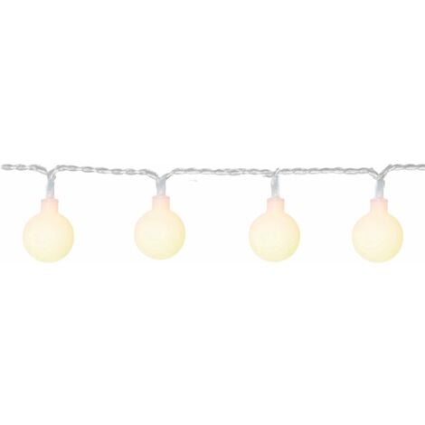 Indossare decorazioni notturne LED di bacche a catena leggera 50x0.066w Plastica bianca L: 735 cm B: 2,5 cm H: 3,5 cm IP44