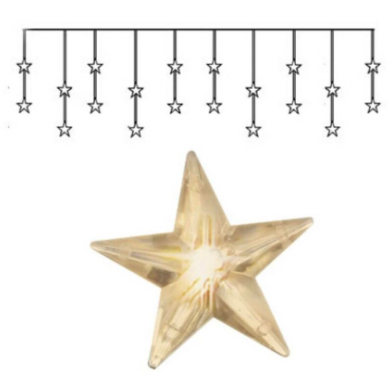 Image of Star Trading - Indossare la decorazione notturna tende a stella led 20x0.06w trasparente di plastica, bianco l: 180 cm b: 1,5 cm h: 40 cm