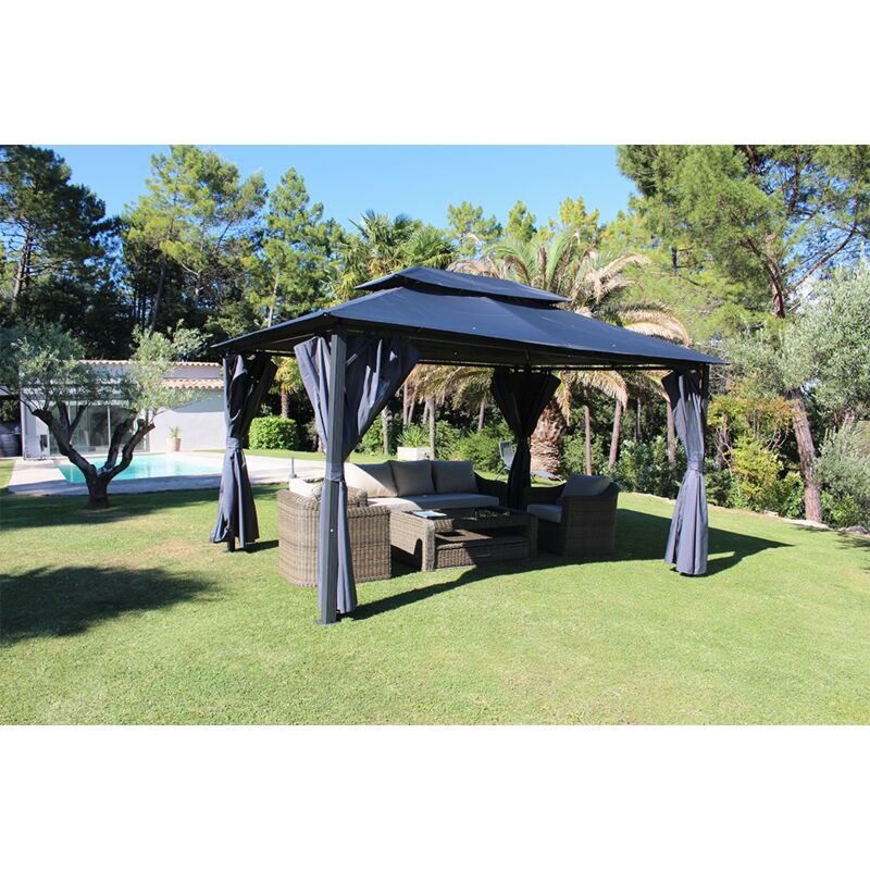 Couleurs Du Monde - Indra - Tonnelle Autoportante En Aluminium/Acier 3X4M