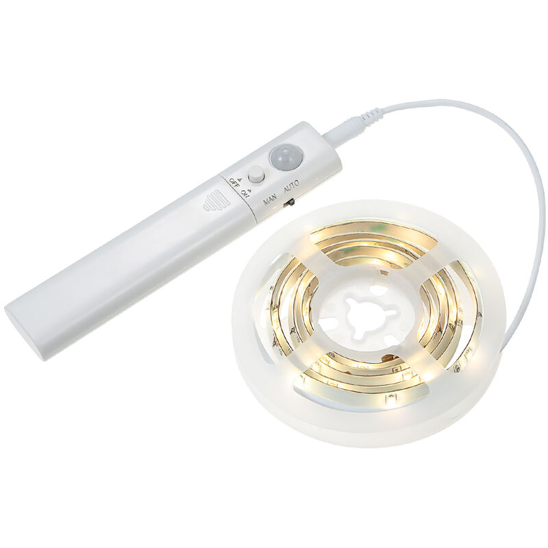 

Induccion infrarroja 1m 30LEDs cinturon de luz a pilas con mando a distancia, blanco calido