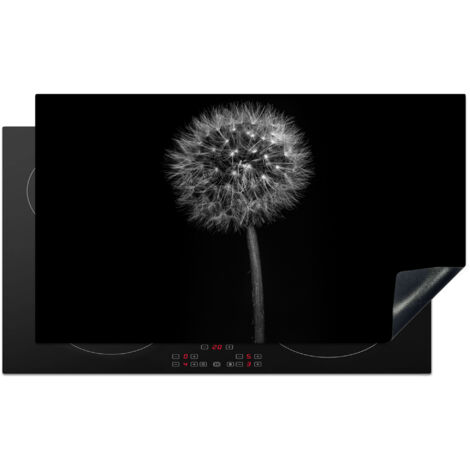 Induction Hob Protector Dandelion - Black - Floral - Botanical 91.2x52 cm