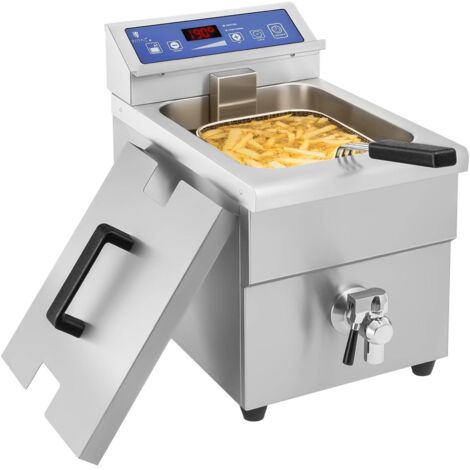 Induktionsfritteuse mit Hahn 230V Royal Catering 10L