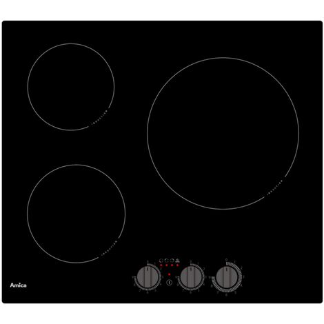 Induktionskochfeld 58cm 3 brenner 5500w schwarz - Amica - aim3530