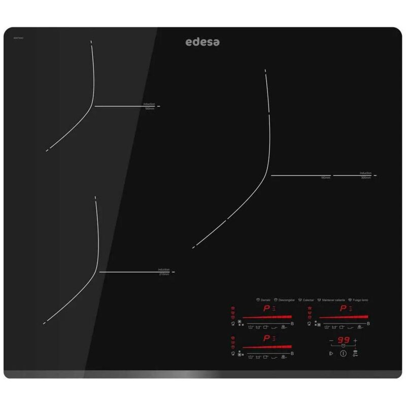 Edesa Schwarz Induktionskochfeld Eims 6330 B 59X52 Cm 7100 W