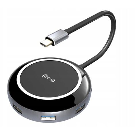 Induktionsladegerät + USB-C HUB 3.0 HDMI LAN-Adapter