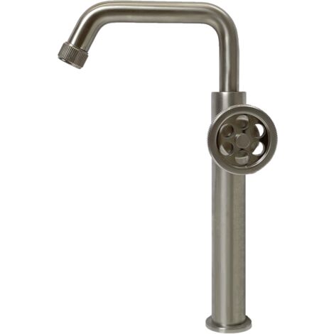 Indus hoher Waschbeckenmischer in Edelstahloptik - Façon Inox