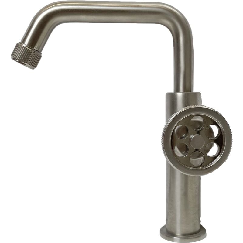 Mitigeur lavabo bas Indus façon inox - Essebagno