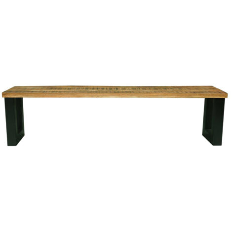 Induse Bench - Mango Wood/Iron - L44 x W160 x H45 cm - Mango PP Saw Finish