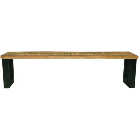 Induse Bench - Mango Wood/Iron - L44 x W180 x H45 cm - Mango PP Saw Finish